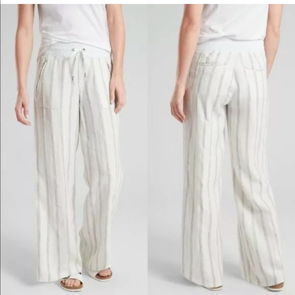 Athleta Cabo Tide Linen Wide Leg Pant
